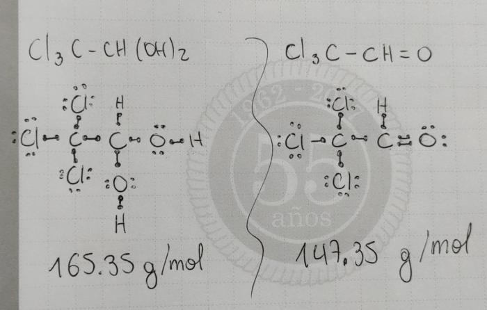 Lewis structure for chloral hydrate