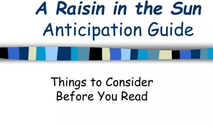 A raisin in the sun anticipation guide