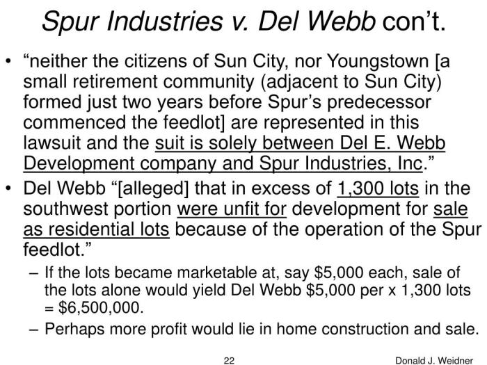 Spur industries v. del webb