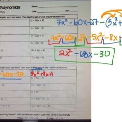 Multiplying polynomials coloring activity worksheet answers